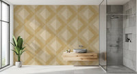 Tapet med gyldent geometrisk diamantmotiv