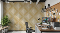 Tapet med gyldent geometrisk diamantmotiv