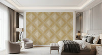 Tapet med gyldent geometrisk diamantmotiv