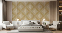 Tapet med gyldent geometrisk diamantmotiv