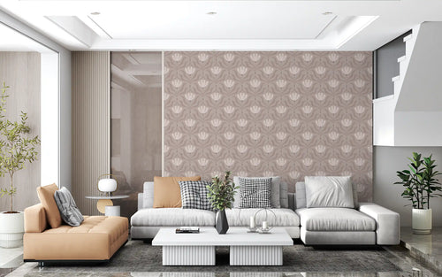 Papier peint botanique floral minimaliste taupe⁠