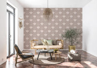 Papier peint botanique floral minimaliste taupe⁠