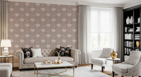 Papier peint botanique floral minimaliste taupe⁠
