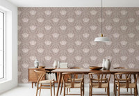 Papier peint botanique floral minimaliste taupe⁠