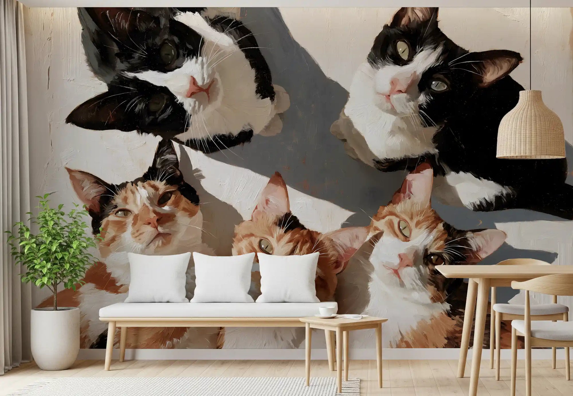 Wandbild „Versammlung der Katzenfreunde“