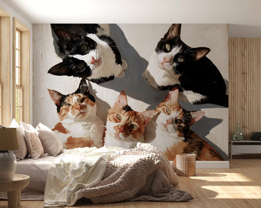 Wandbild „Versammlung der Katzenfreunde“