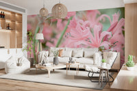 Papier peint panoramique Mosaïque abstraite de pétales roses