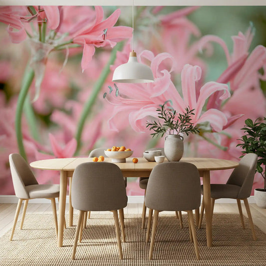 Abstract Pink Petal Layers Wall Mural