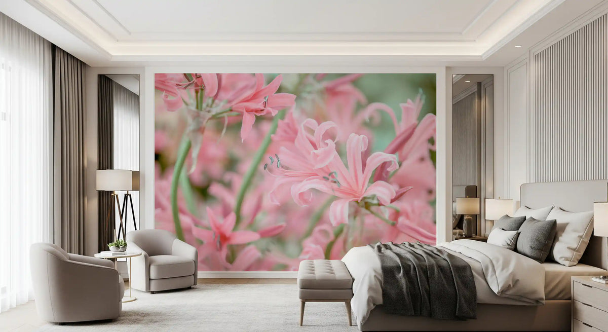 Papier peint panoramique Mosaïque abstraite de pétales roses