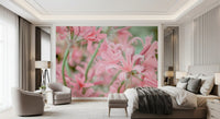 Papier peint panoramique Mosaïque abstraite de pétales roses