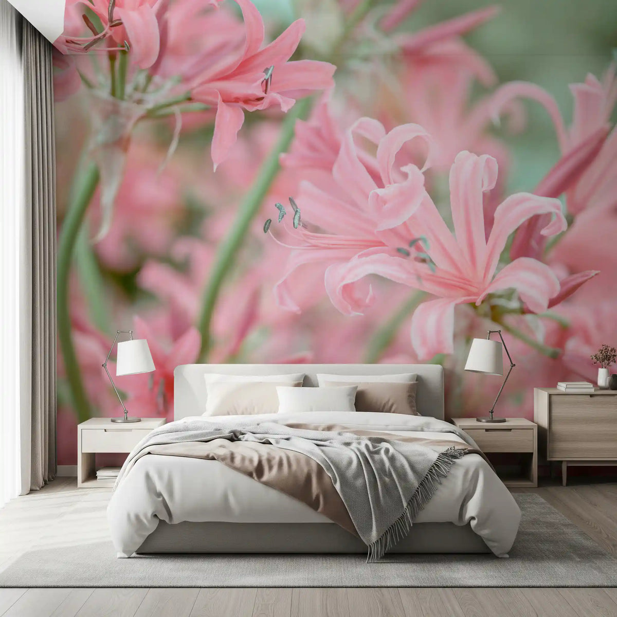 Papier peint panoramique Mosaïque abstraite de pétales roses