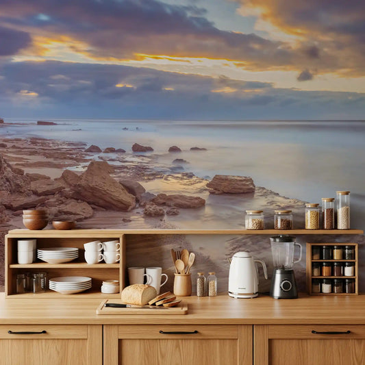 Twilight Shoreline Rocks Wall Mural
