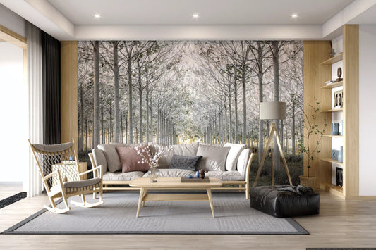 Minimalist Woodland Perspective Wall Mural