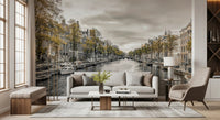 Classic Dutch Canal Architecture Wall Mural