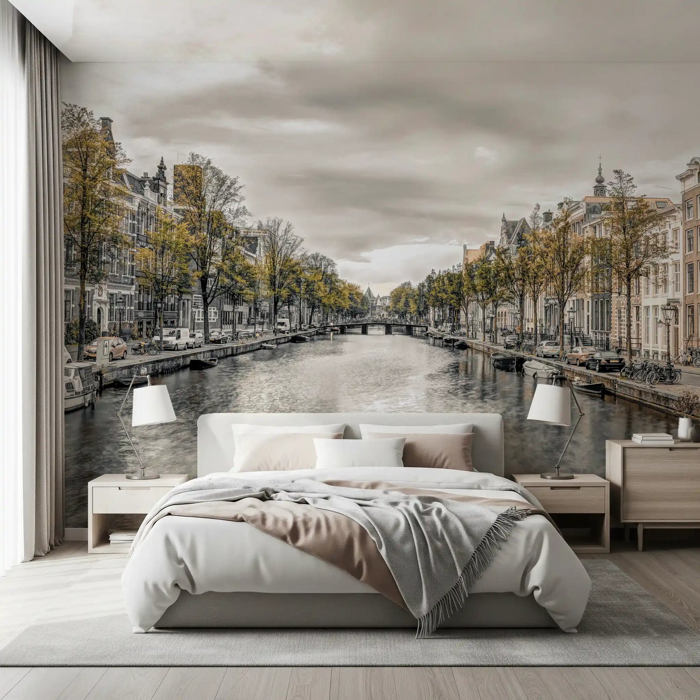Classic Dutch Canal Architecture Wall Mural