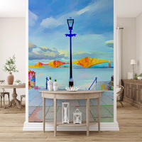 Architektonisches Wandbild „Riverside Bridge“