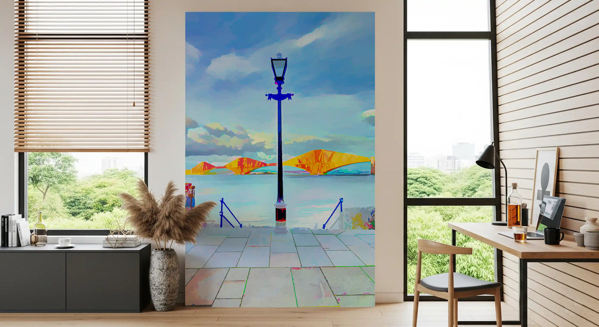 Architektonisches Wandbild „Riverside Bridge“