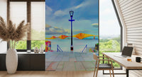 Architektonisches Wandbild „Riverside Bridge“