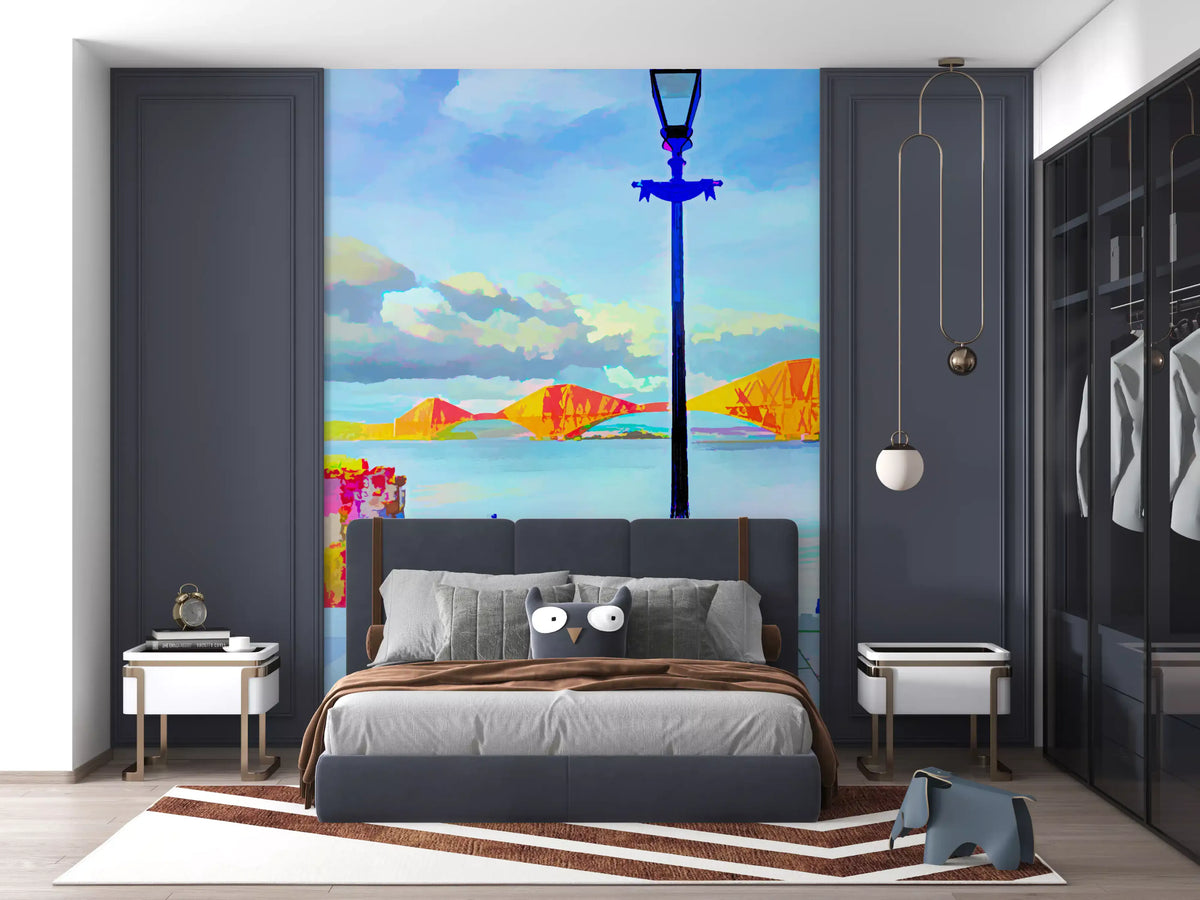 Architektonisches Wandbild „Riverside Bridge“