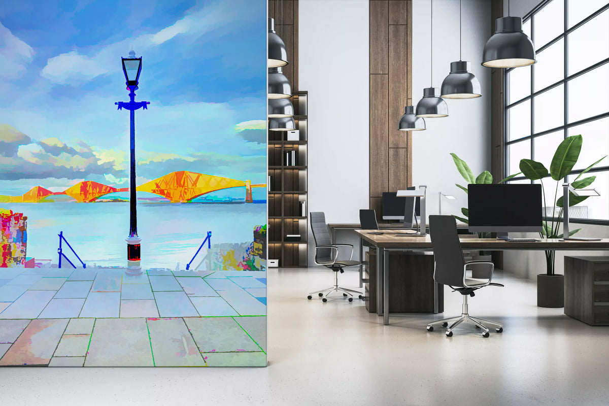 Architektonisches Wandbild „Riverside Bridge“
