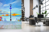 Architektonisches Wandbild „Riverside Bridge“