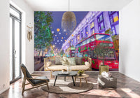 Festliches Londoner Straßenbild als Wandbild