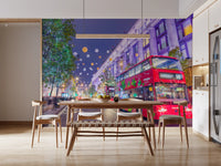 Festliches Londoner Straßenbild als Wandbild