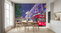 Festliches Londoner Straßenbild als Wandbild