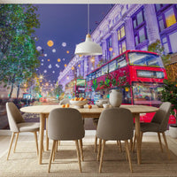 Festliches Londoner Straßenbild als Wandbild