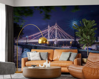 Murale Riverside Night Archway Reflection