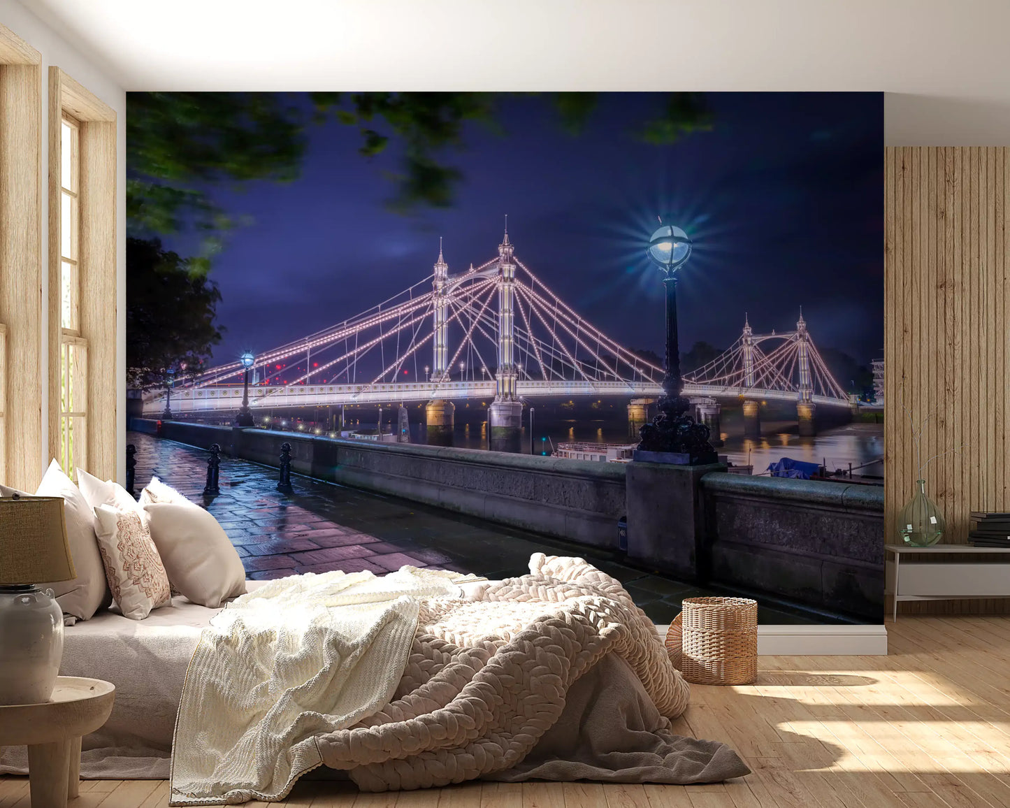 Murale Riverside Night Archway Reflection