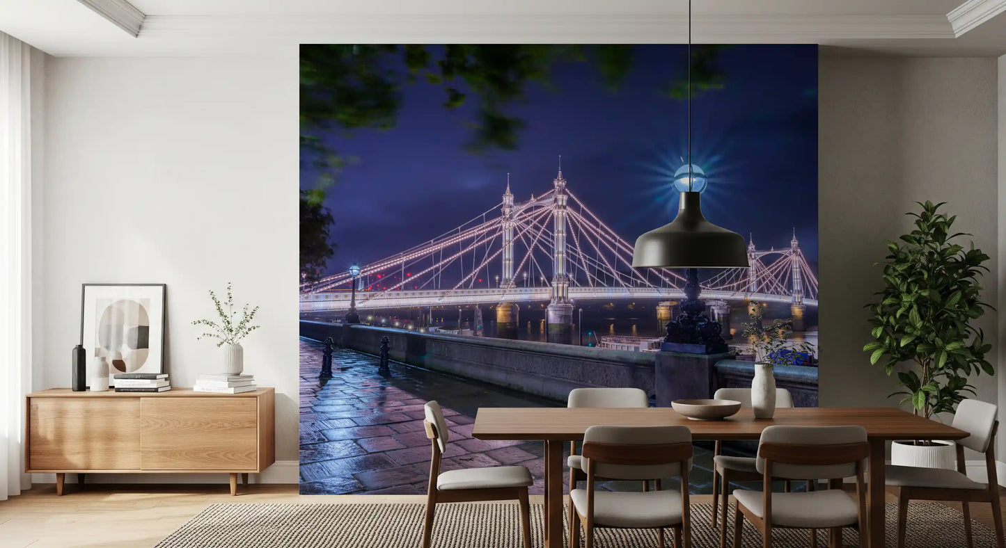 Murale Riverside Night Archway Reflection