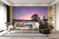 Wandbild „Abendliche Feldlandschaft am Horizont“