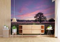 Wandbild „Abendliche Feldlandschaft am Horizont“