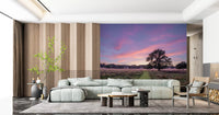 Wandbild „Abendliche Feldlandschaft am Horizont“