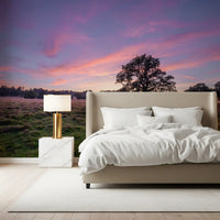 Wandbild „Abendliche Feldlandschaft am Horizont“