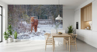 Rustikales Winter-Waldpony-Wandbild