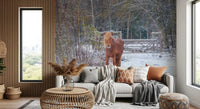 Rustikales Winter-Waldpony-Wandbild