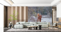 Rustikales Winter-Waldpony-Wandbild