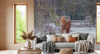 Rustikales Winter-Waldpony-Wandbild