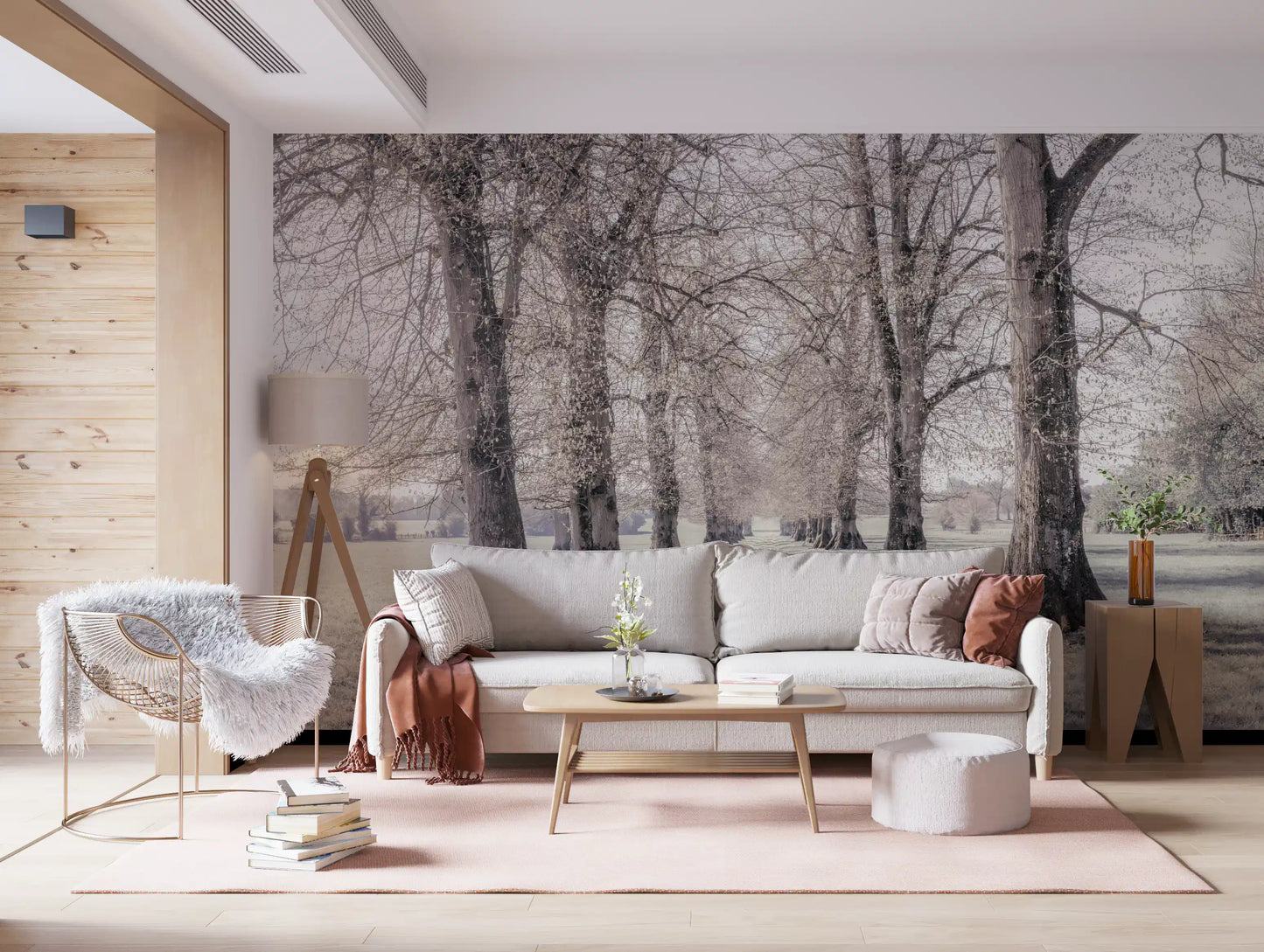 Rustikales Winterhain-Wandbild mit Perspektive