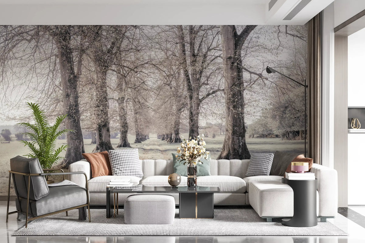 Rustikales Winterhain-Wandbild mit Perspektive
