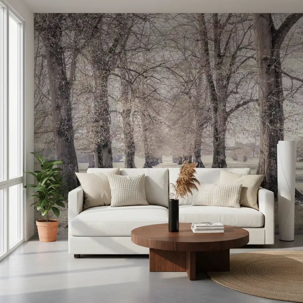 Rustikales Winterhain-Wandbild mit Perspektive