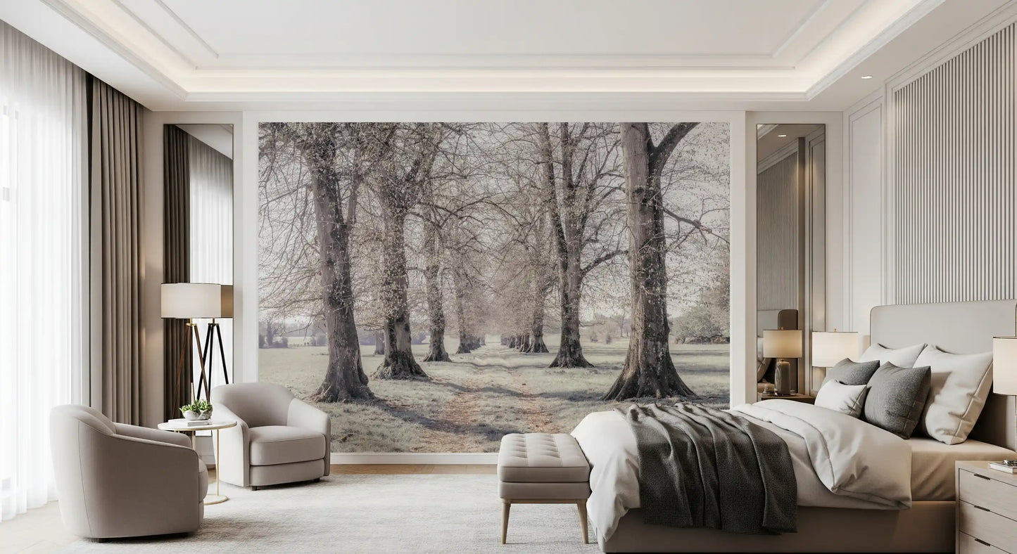 Rustikales Winterhain-Wandbild mit Perspektive