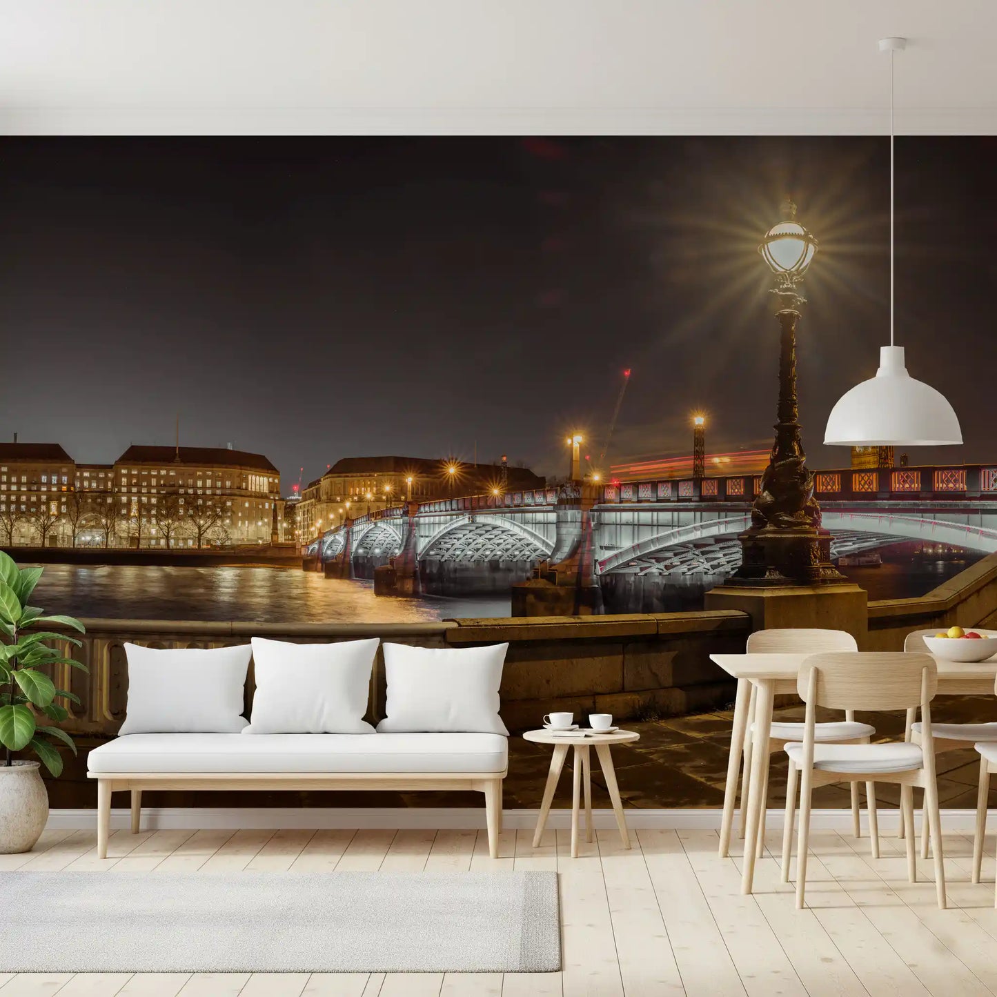 Riverside Nocturne Architecture Wall Mural