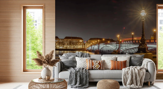 Riverside Nocturne Architecture Wall Mural