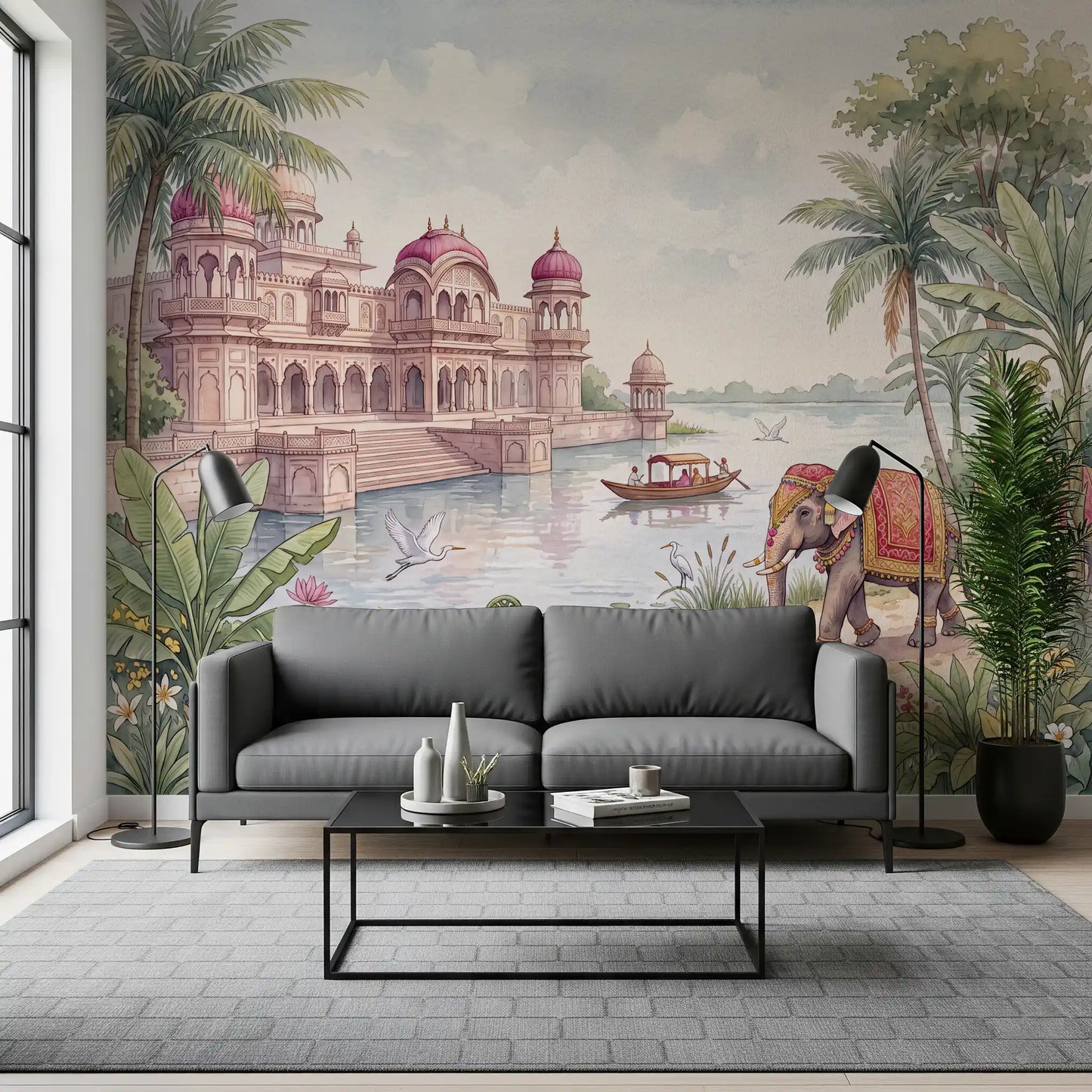 Mural de pared El jardín de elefantes del maharajá