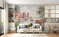 Mural de pared El jardín de elefantes del maharajá