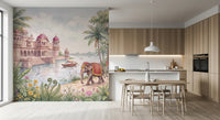 Mural de pared El jardín de elefantes del maharajá