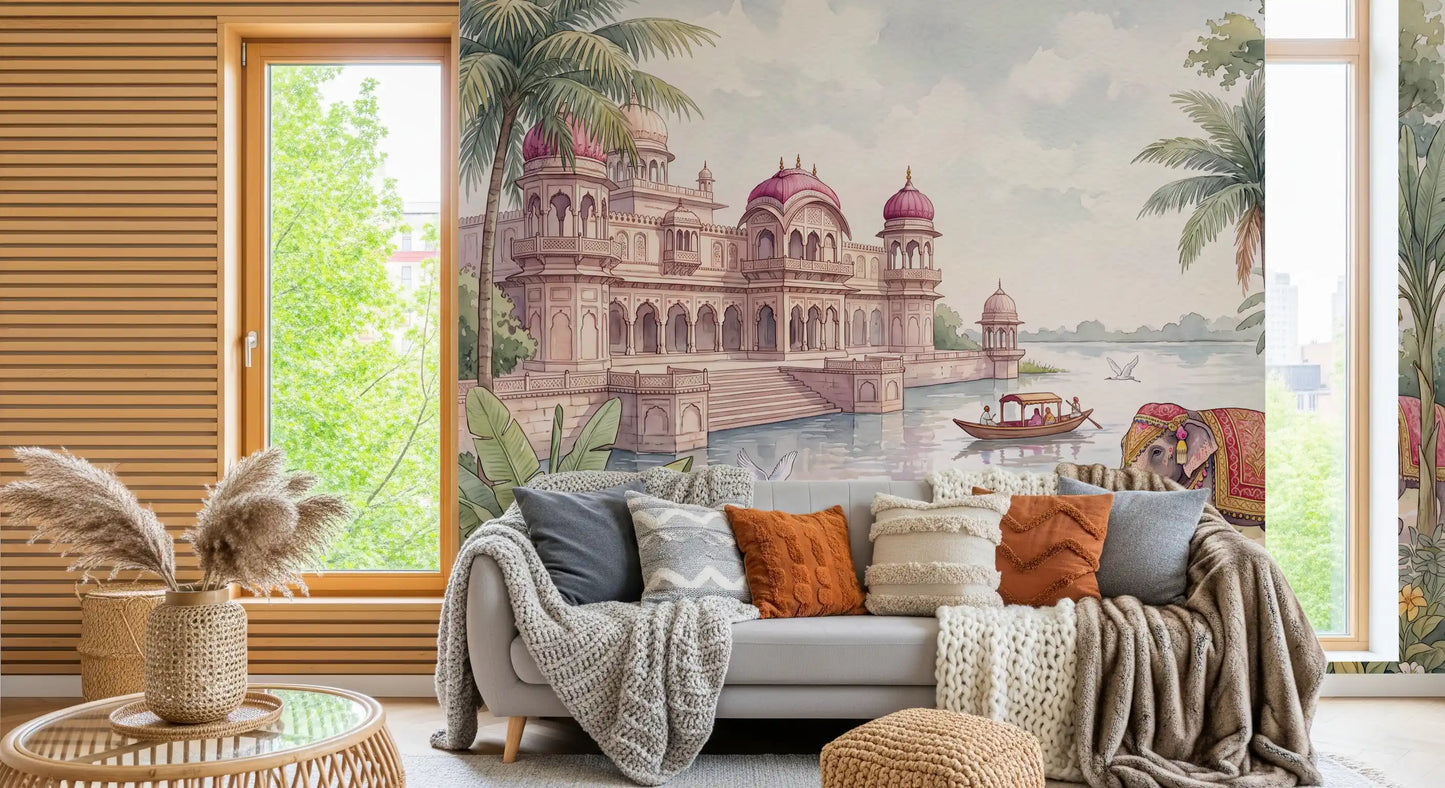 Mural de pared El jardín de elefantes del maharajá